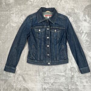 GAP Jeans Denim Jacket Classic Dark Wash Fitted Jean Jacket